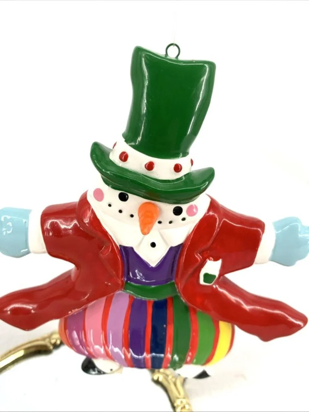 Dept 56 Brightly Snowman Christmas Ornament Porcelain 5